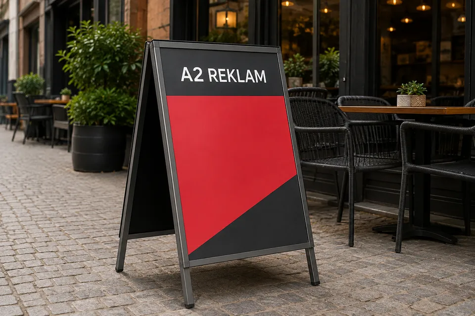 Ayaklı A Pano temsili 3D görsel | A2 Reklam İstanbul