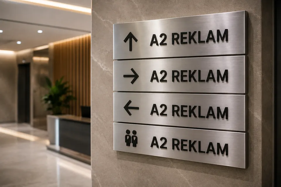 Yönlendirme Tabelası temsili 3D görsel | A2 Reklam İstanbul